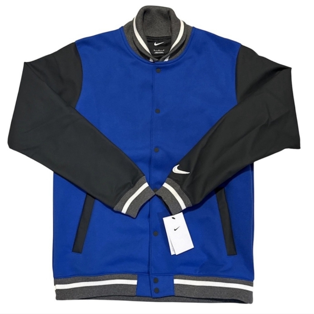 NWT Men's Nike Varsity Jacket in Blue and Black - Picture 2 of 10